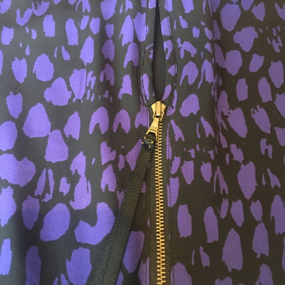 Loft Purple Leopard Pleated Cocktail Dress - Picture 4 of 7